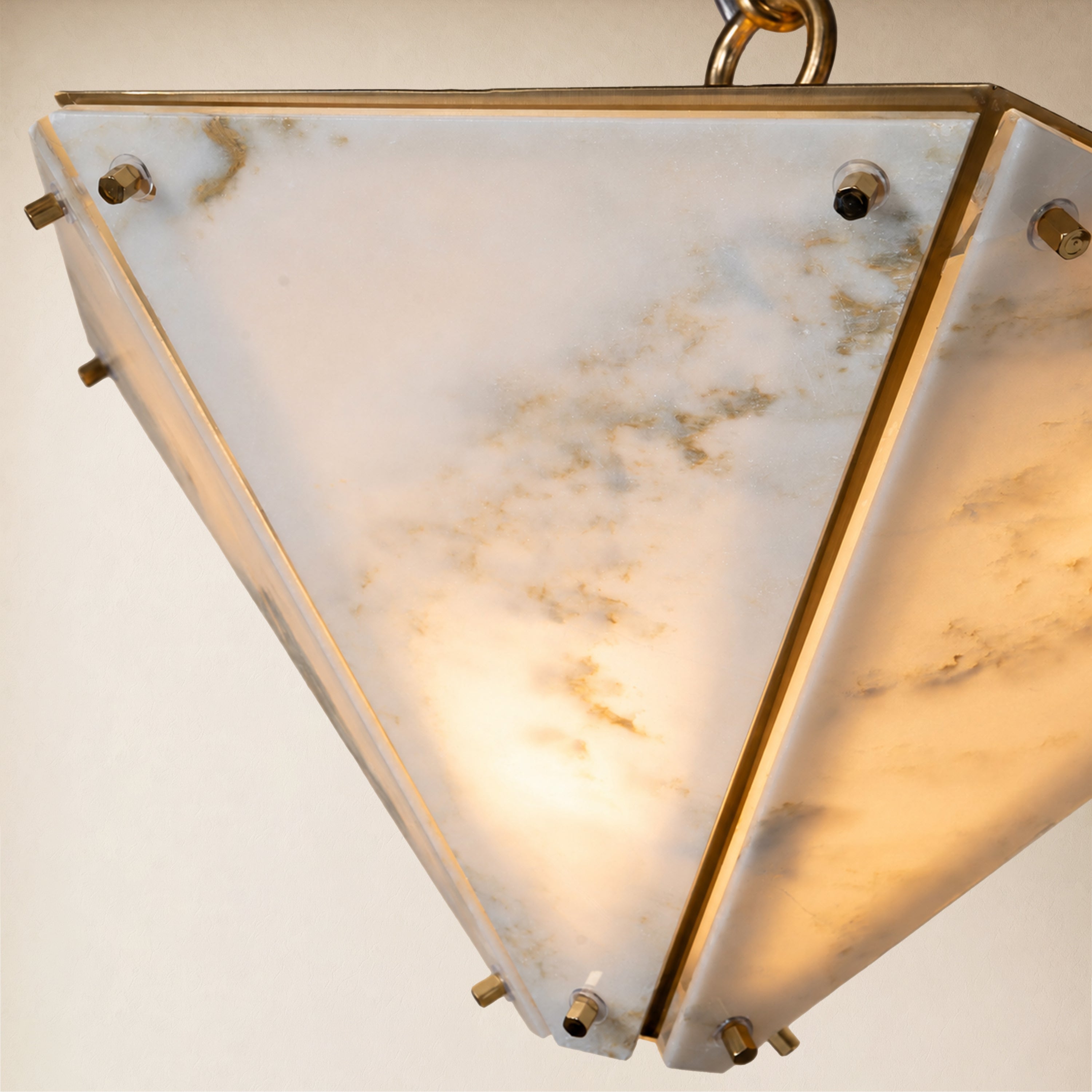 Pietra White Marble Hexagonal Lantern Pendant 15.7"D