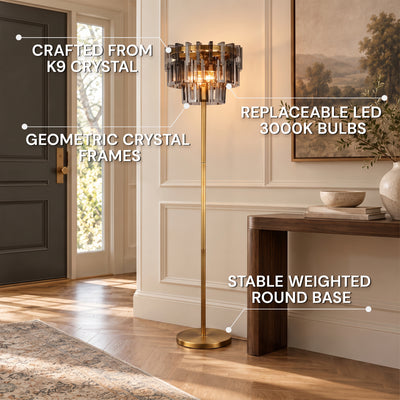 Cirelle Crystal Rectangular Table Lamp 63"H