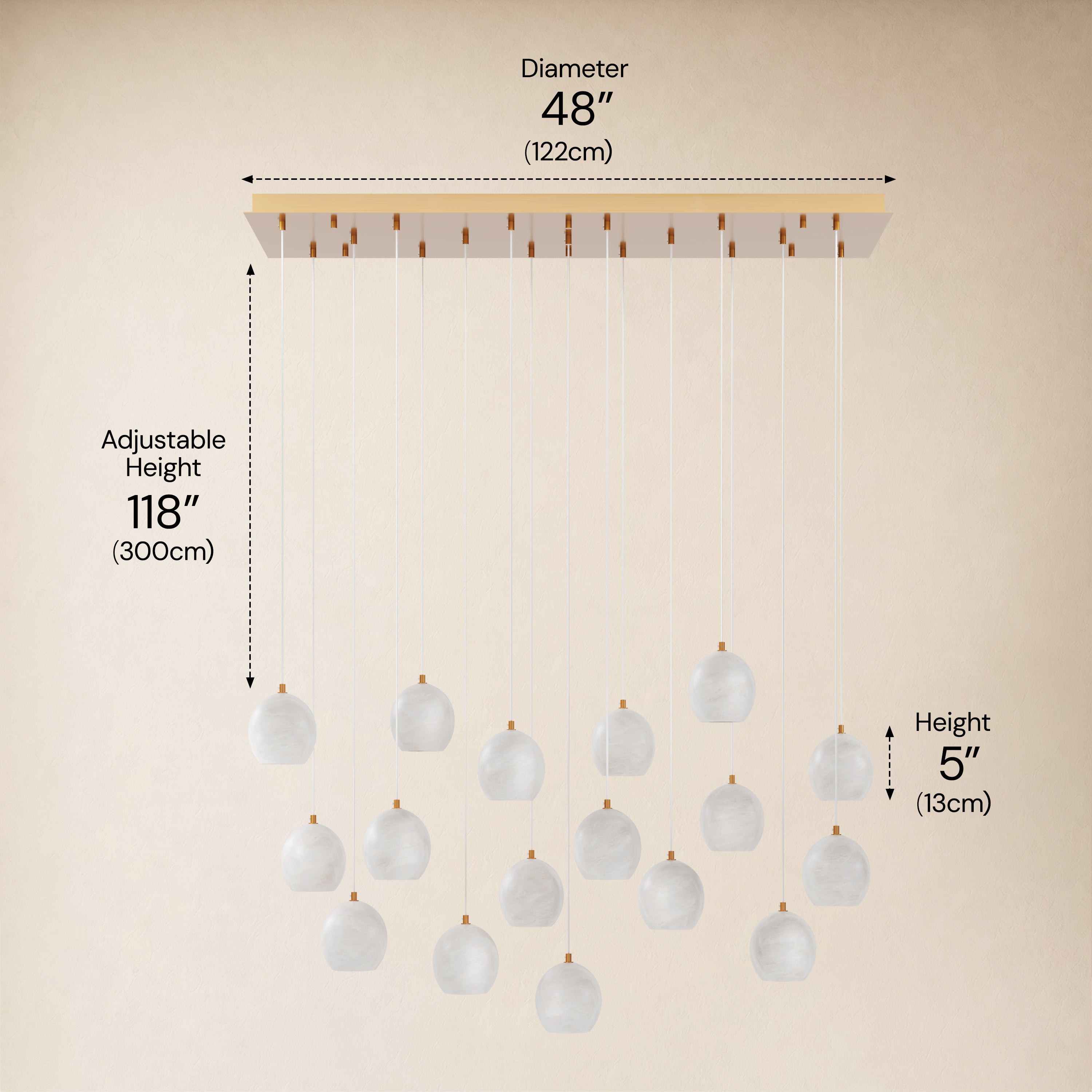 Quorvyn Resin Globe Linear Chandelier 