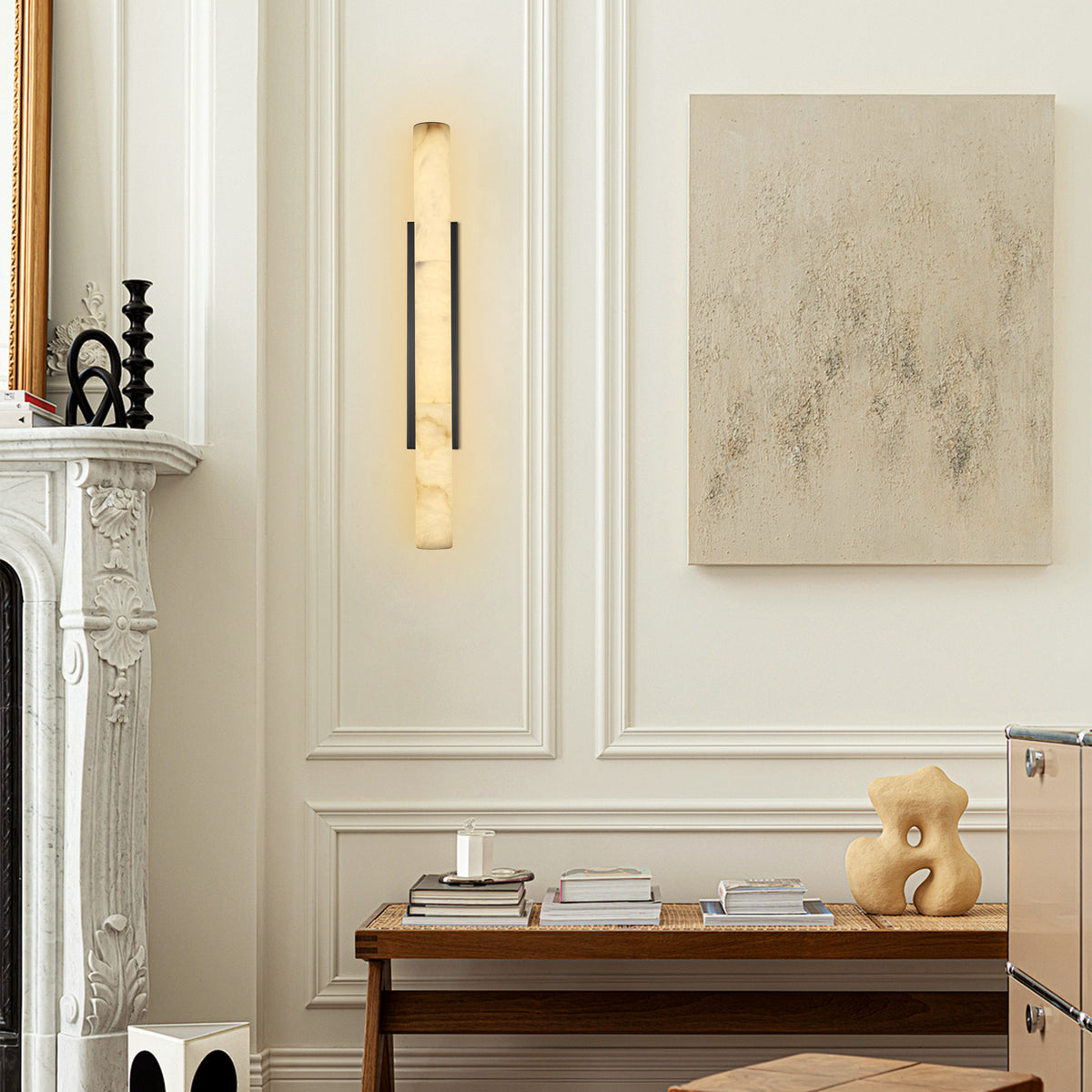 Sylvia Palladian Alabaster Wall Sconce 36"H