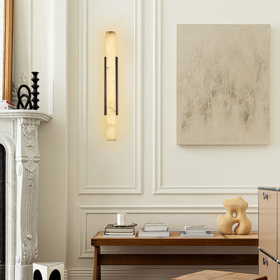 Sylvia Palladian Alabaster Wall Sconce 36"H