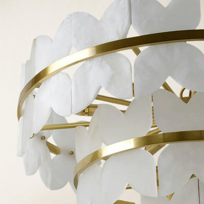 Cloudscape Alabaster Brass 1-Layer Chandelier 24"D