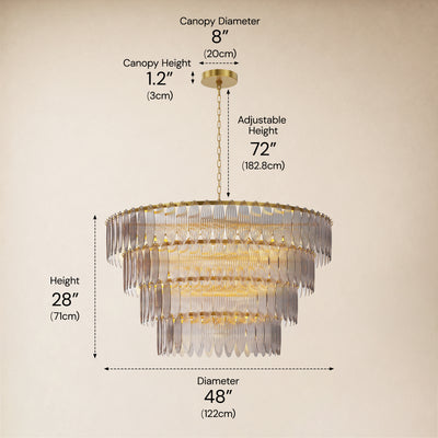 Ardelyne Glass Four-Tier Round Chandelier 48"D 