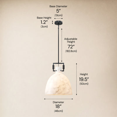 Lioren Resin Dome Pendant Light 18"D