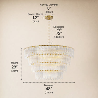 Ardelyne Glass Four-Tier Round Chandelier 48"D 