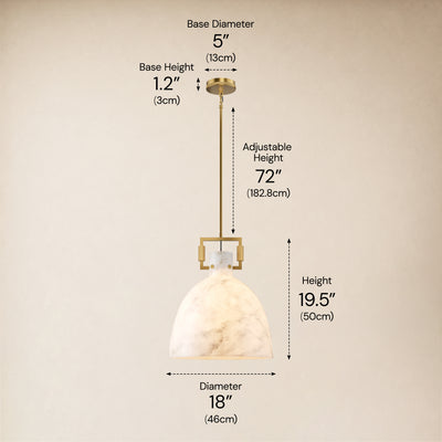 Lioren Resin Dome Pendant Light 18"D