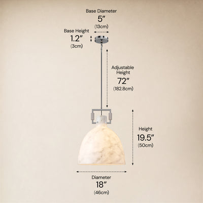 Lioren Resin Dome Pendant Light 18"D