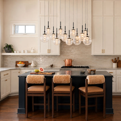 Elowen Crackled Glass Cluster Rectangular Chandelier