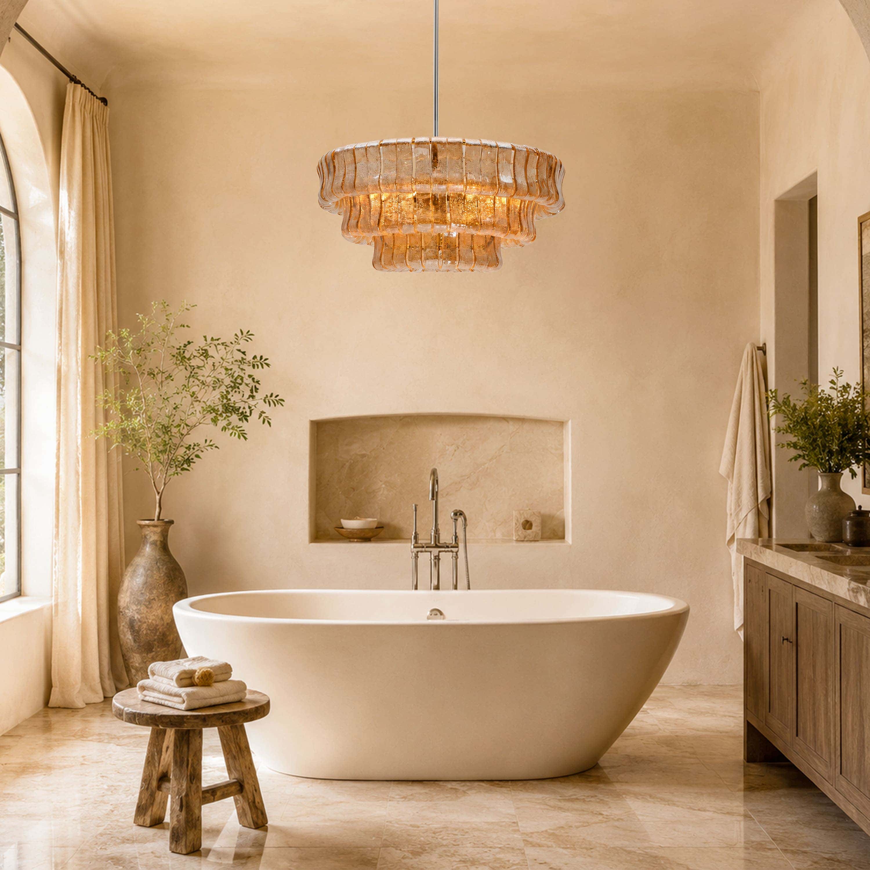 Wlass Art Glass Round Chandelier