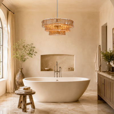 Ondalia Art Glass Round Chandelier