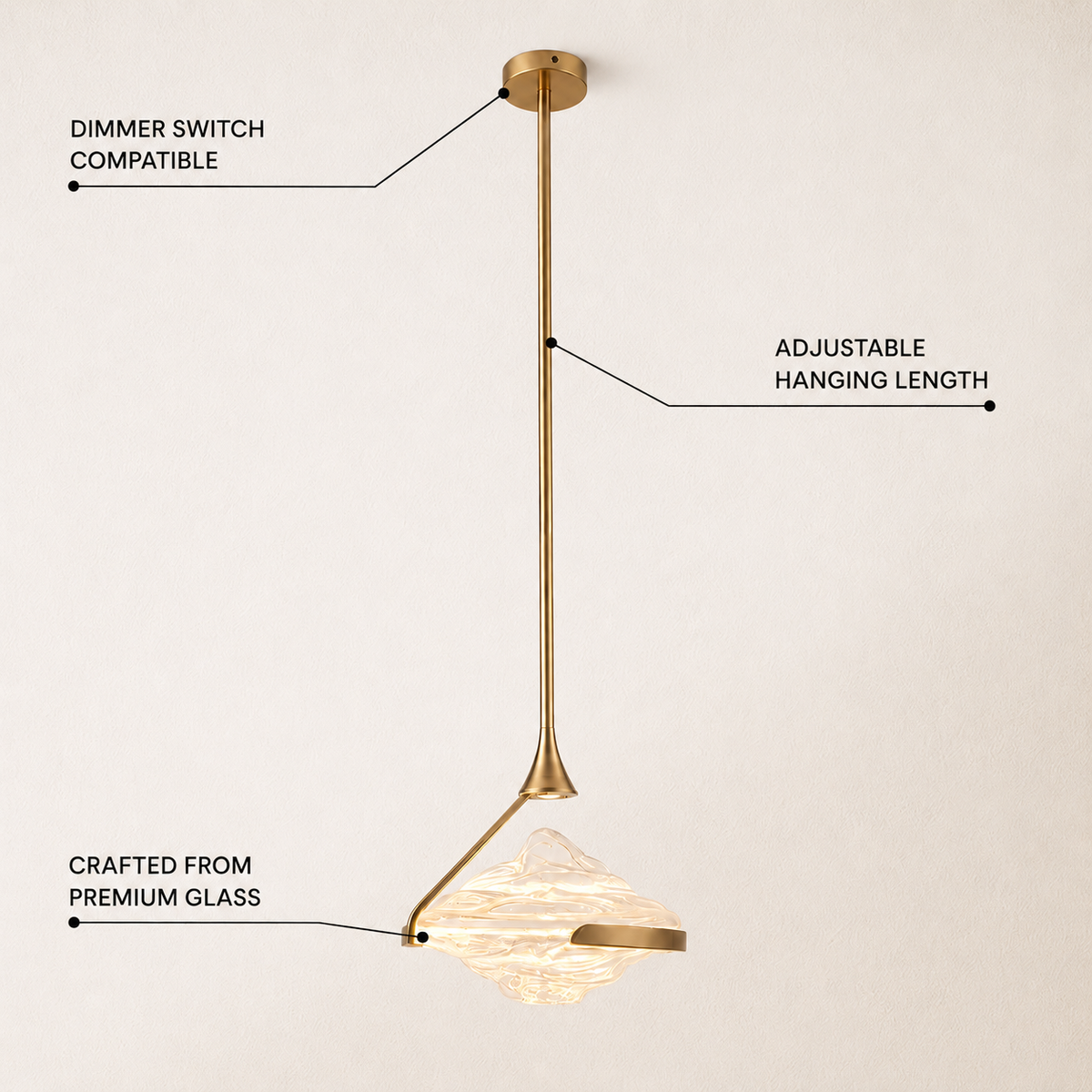 Rivelia Glass Wavy Pendant Light
