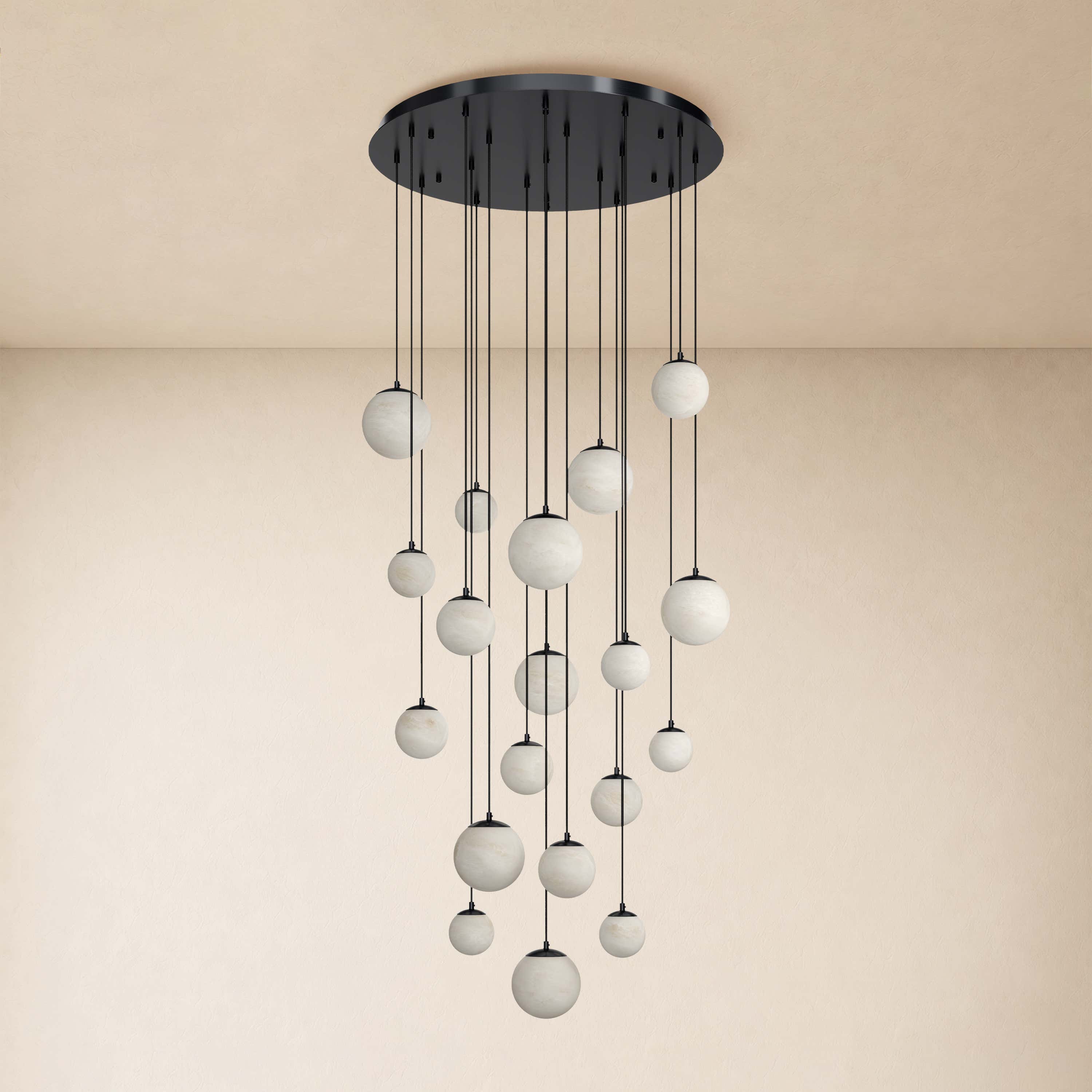 Elviora Resin Alabaster Globe Round Chandelier