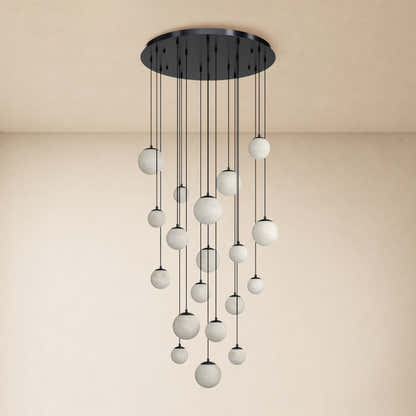 Elviora Resin Alabaster Globe Round Chandelier