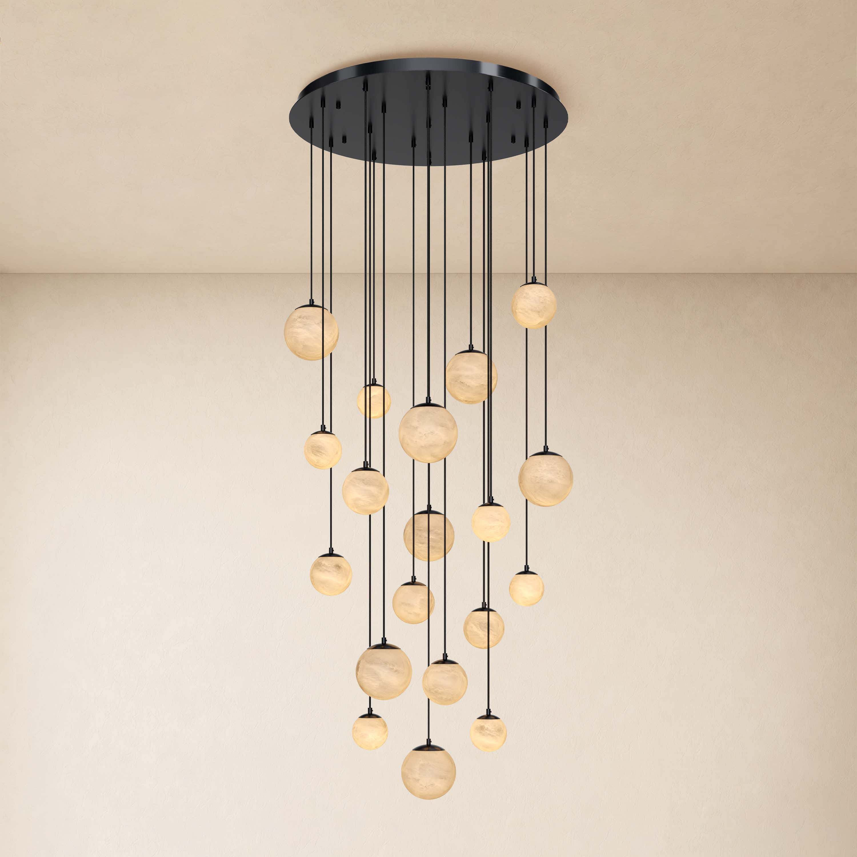 Elviora Resin Alabaster Globe Round Chandelier