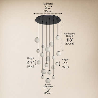 Elviora Resin Alabaster Globe Round Chandelier
