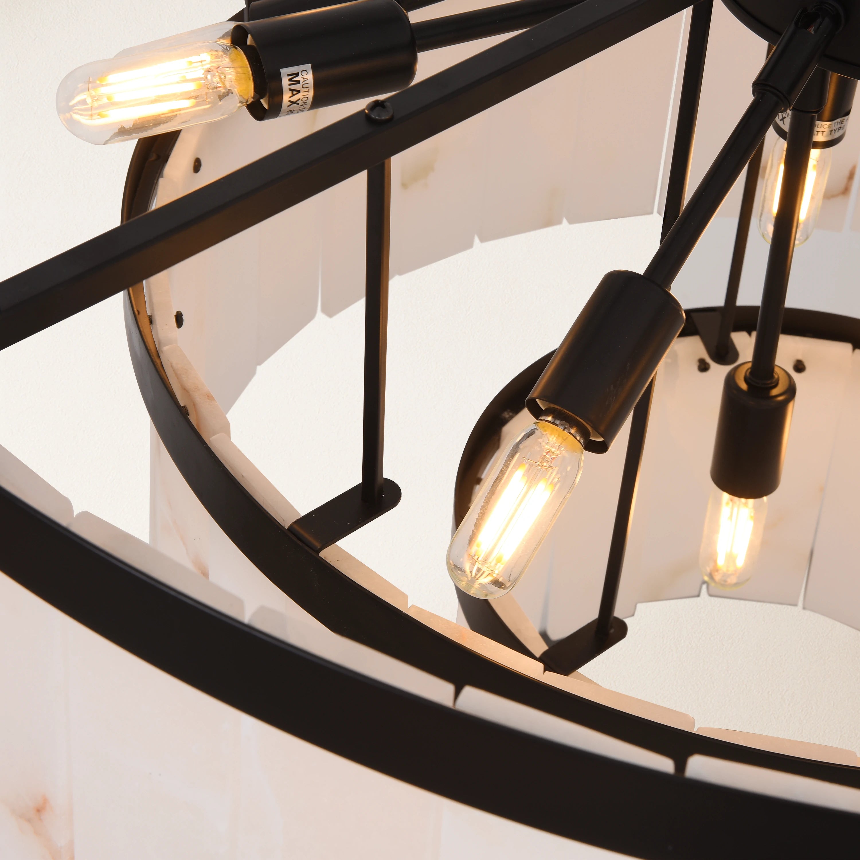 Solmare Alabaster Round Chandelier 34"