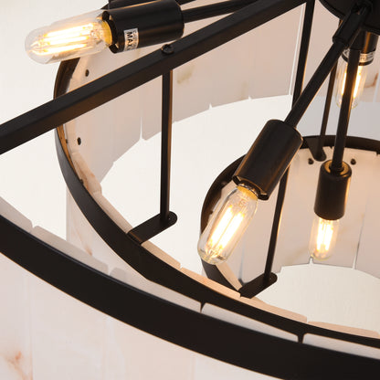 Solmare Alabaster Round Chandelier 34"