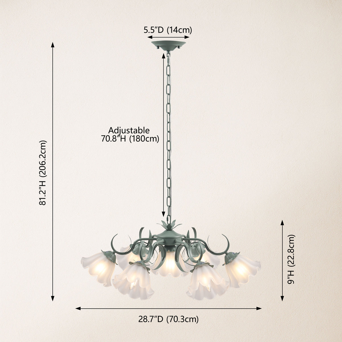 GlowMuse Crystal Round Chandelier 27"