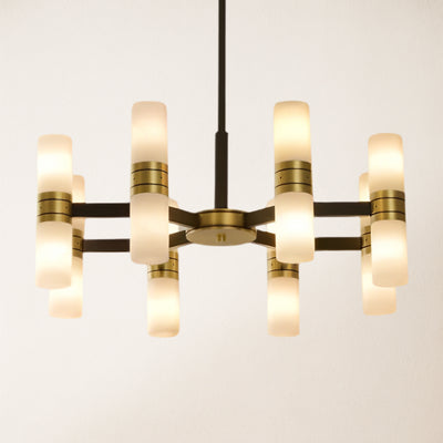 Moral Alabaster Round Chandelier 25"D