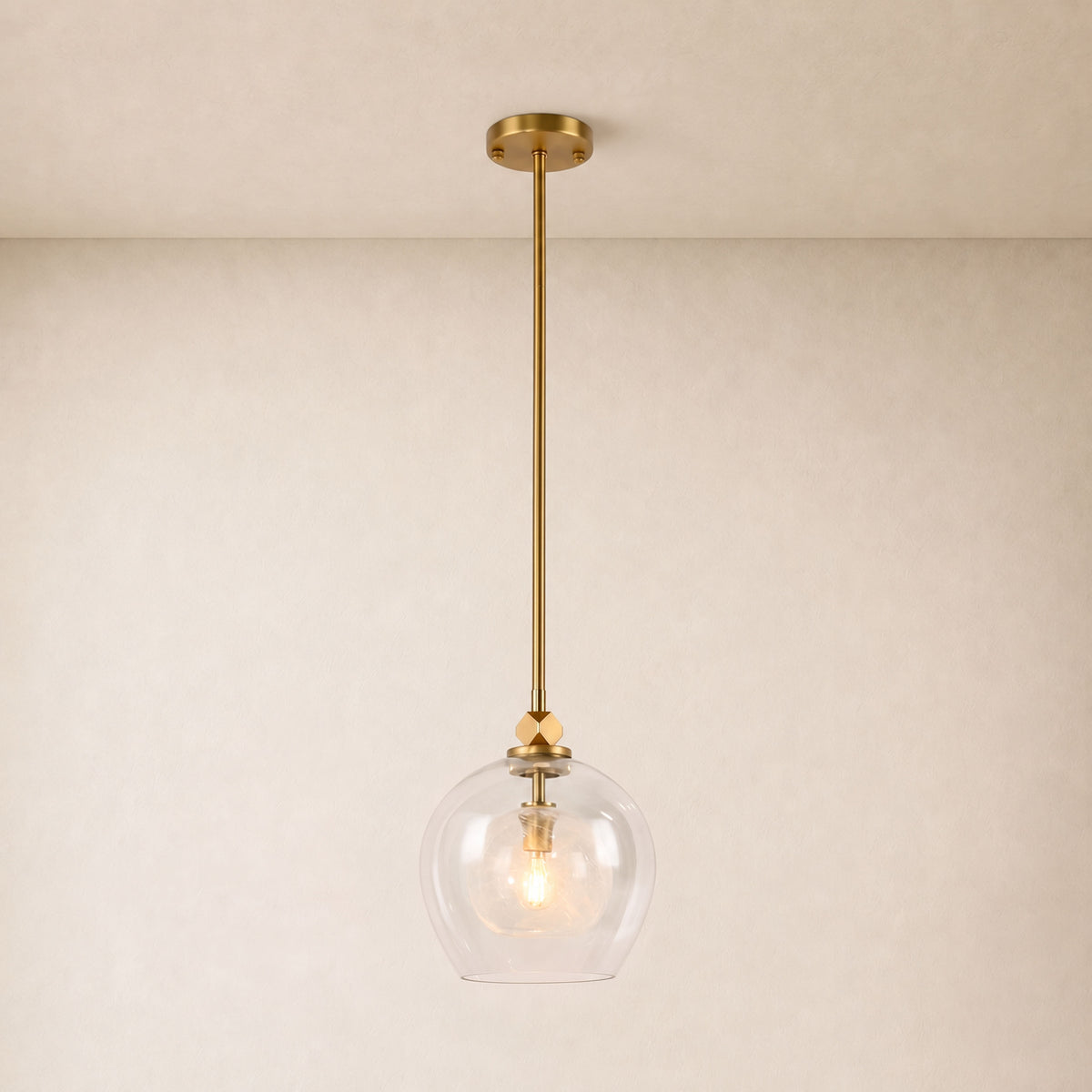 Aurevin Clear Glass Globe Pendant 9.8"D