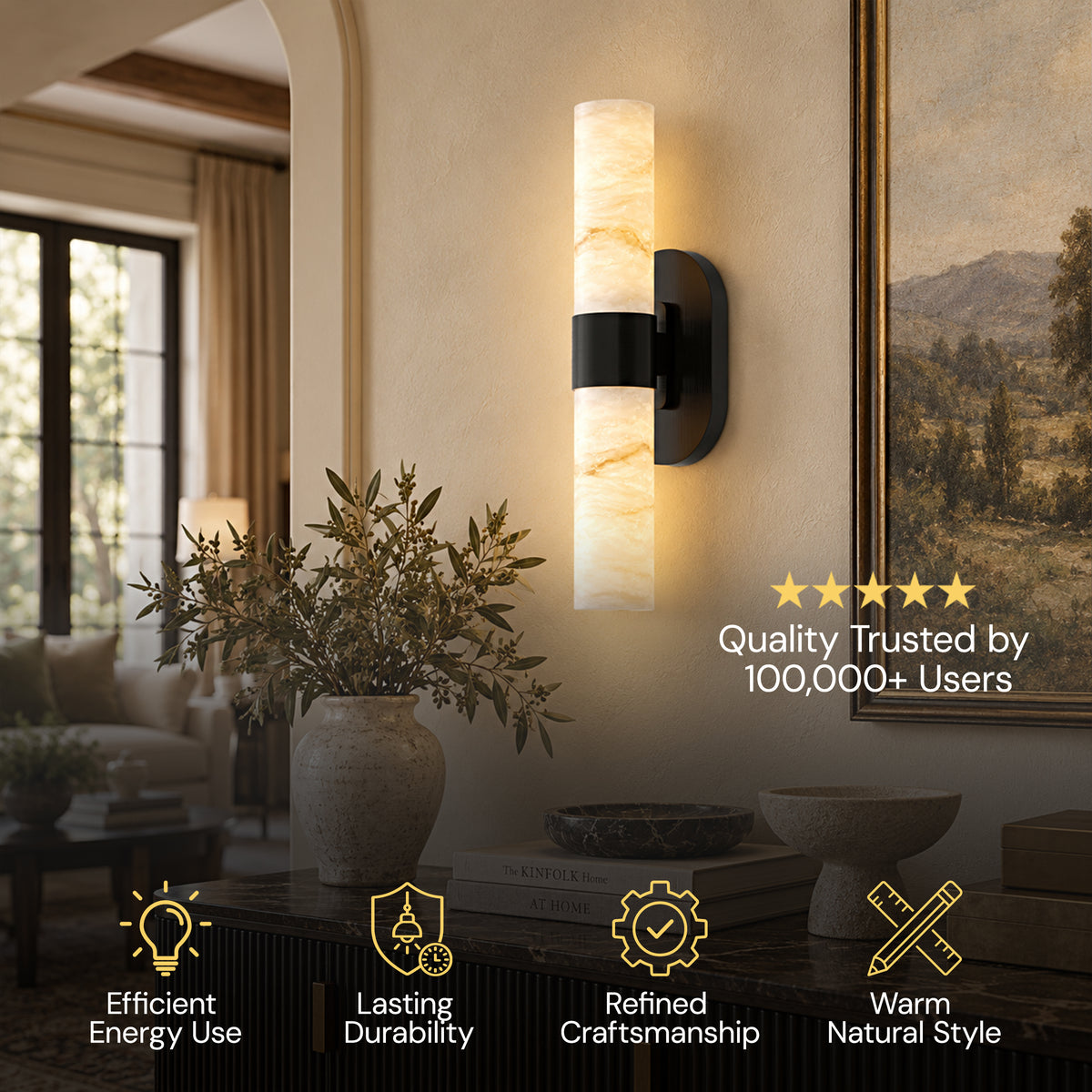 Calyndra Resin Cylinder Wall Sconce 18"-23"H