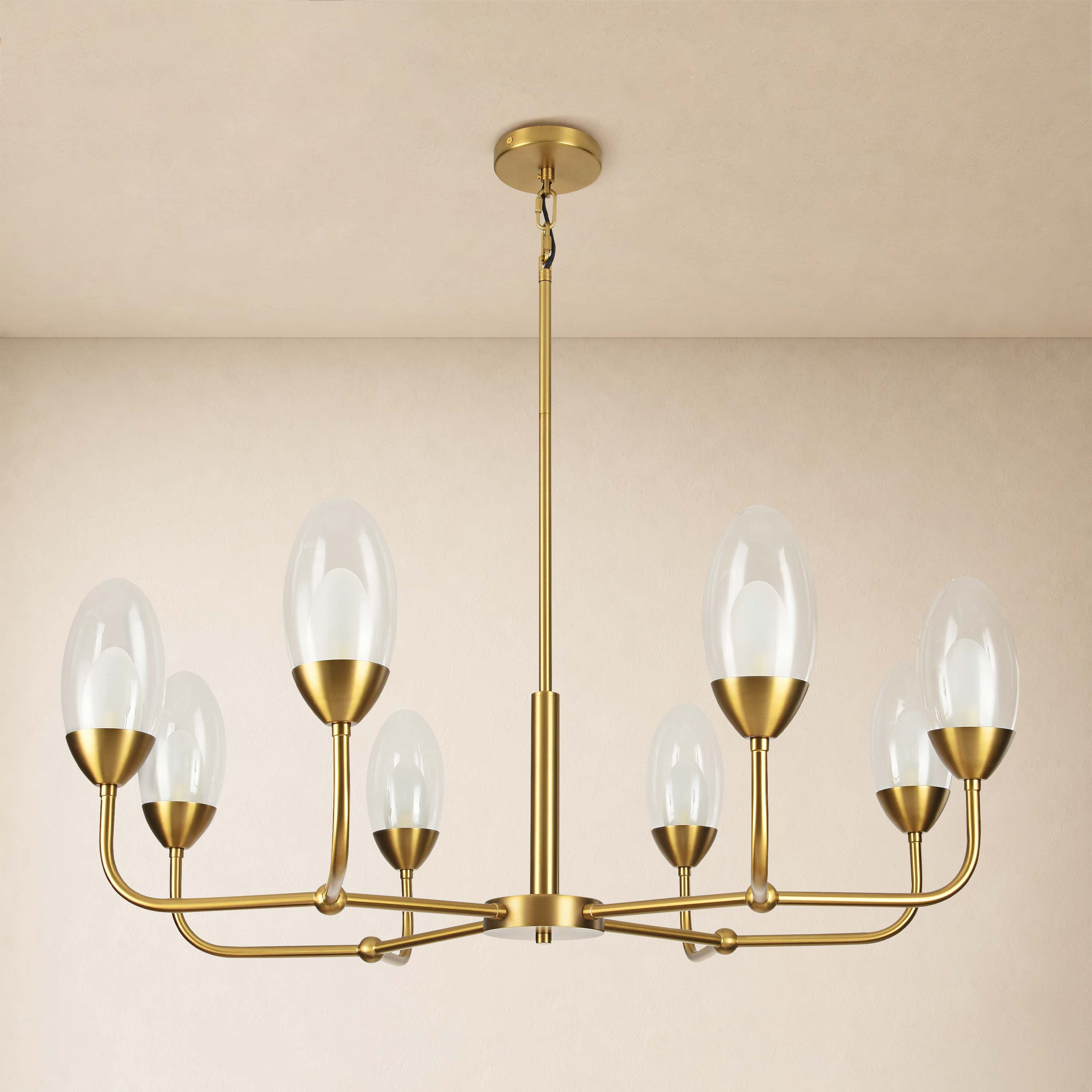 Cressa Oval Glass Round Chandelier 37"D