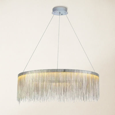 Teresa Cadena Steel Tassel Chandelier 23"