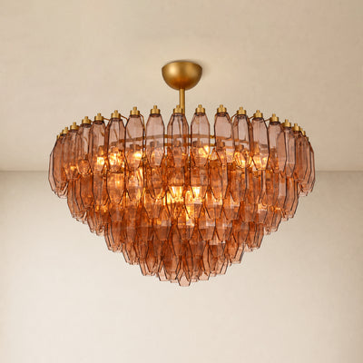 Celestial Drop Round Glass Chandelier 35.4"D