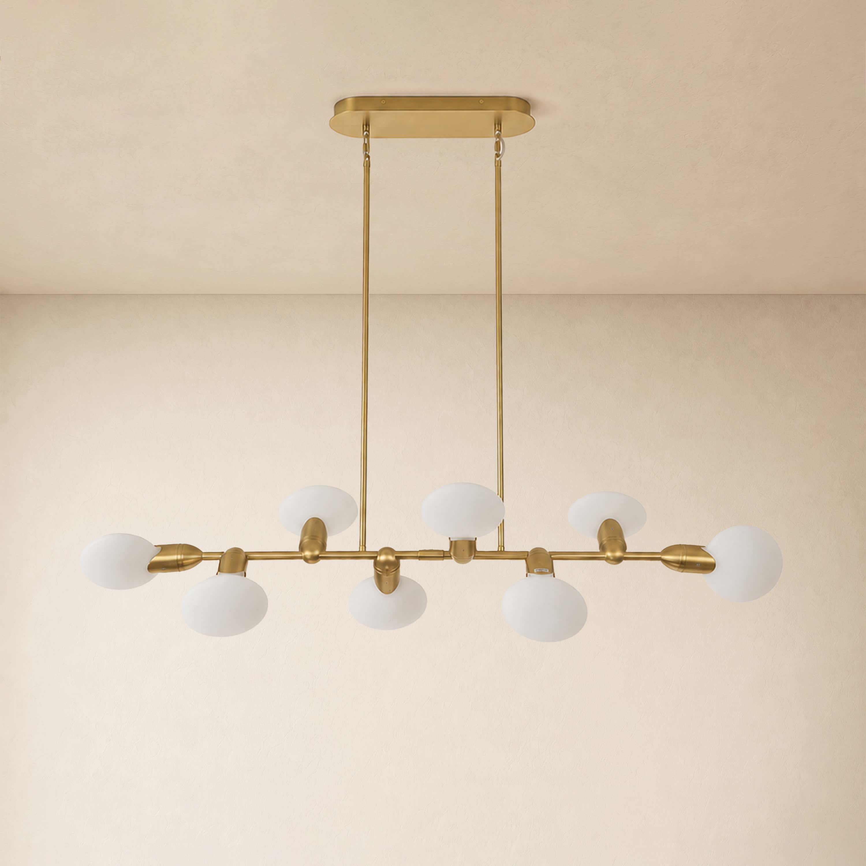 Calantha Petal Glass Linear Chandelier 54"D