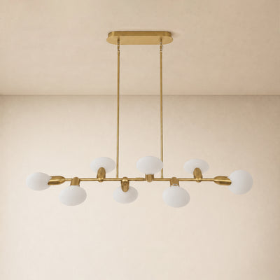 Calantha Petal Glass Linear Chandelier 54"D