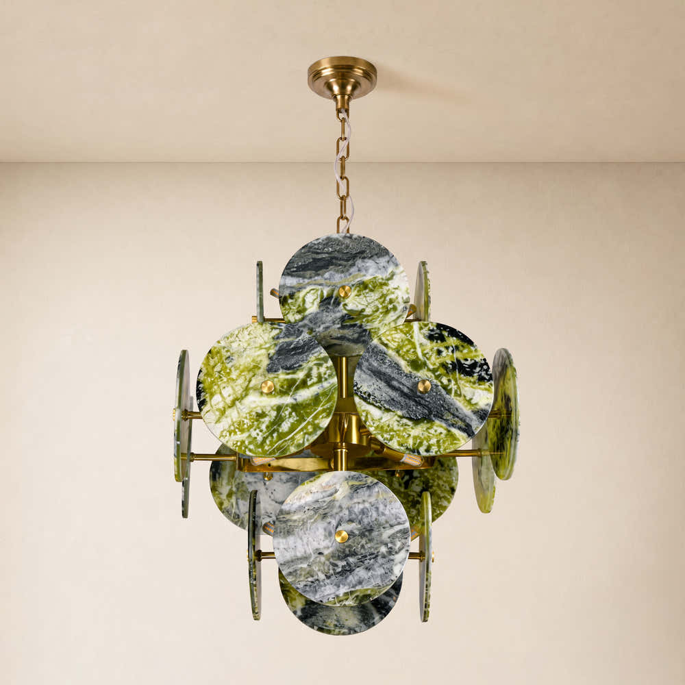 Pietra Green Marble Pendant 17.7"D