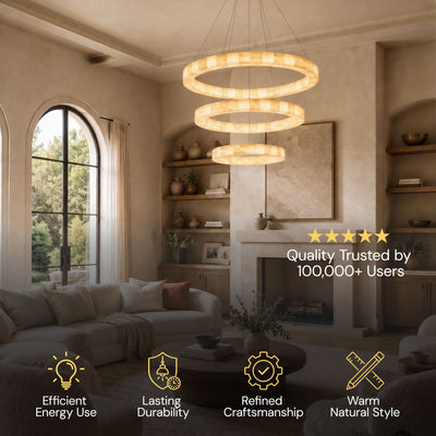 Soluna Alabaster 3 Tiered Custom Round Chandelier
