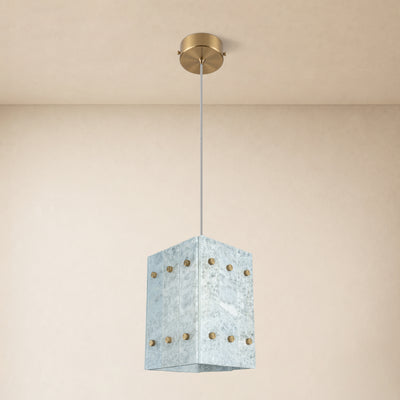 Pietra Blue Marble Box Pendant 6.6"W