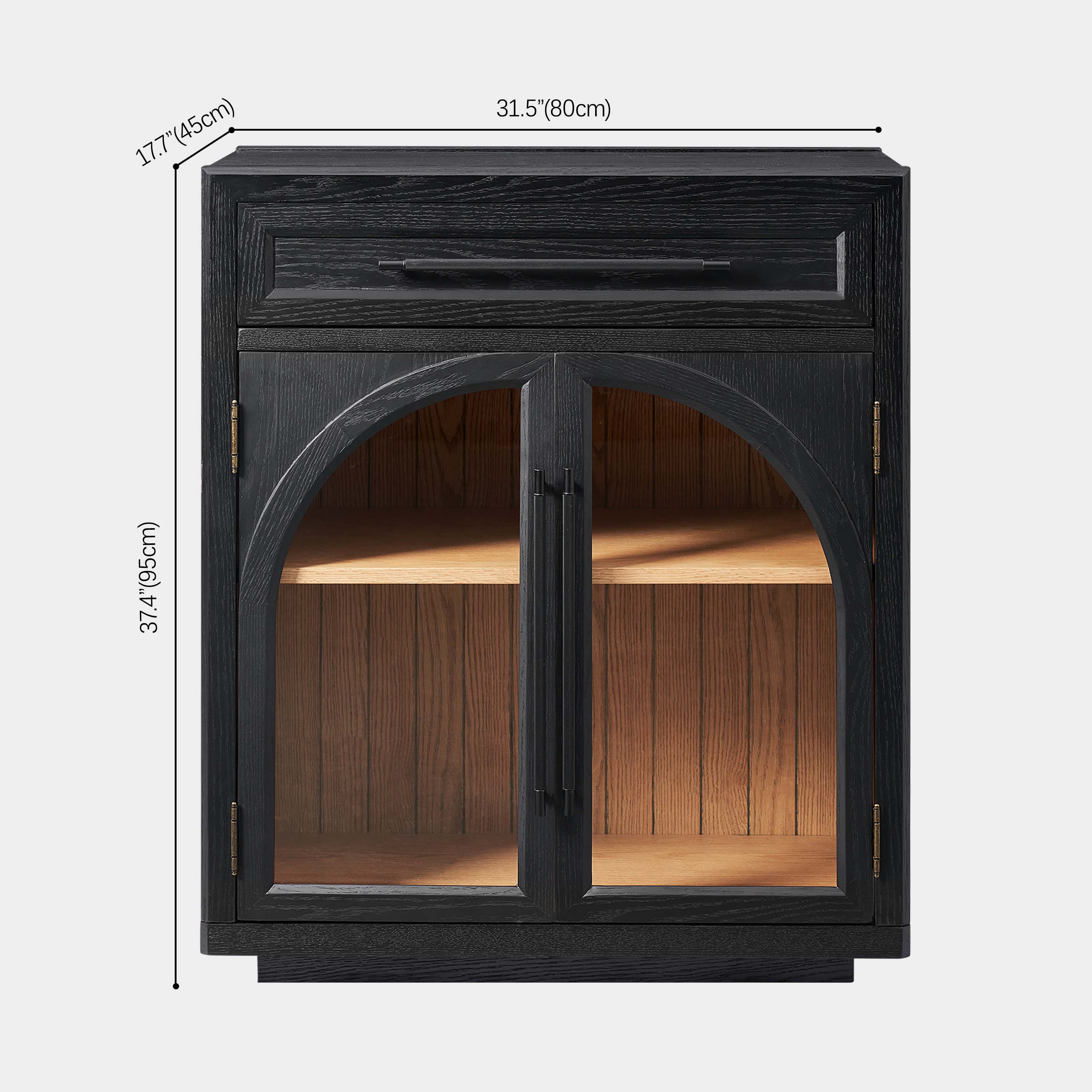 Alvar Arched 32" Oak Storage Cabinet with Drawers