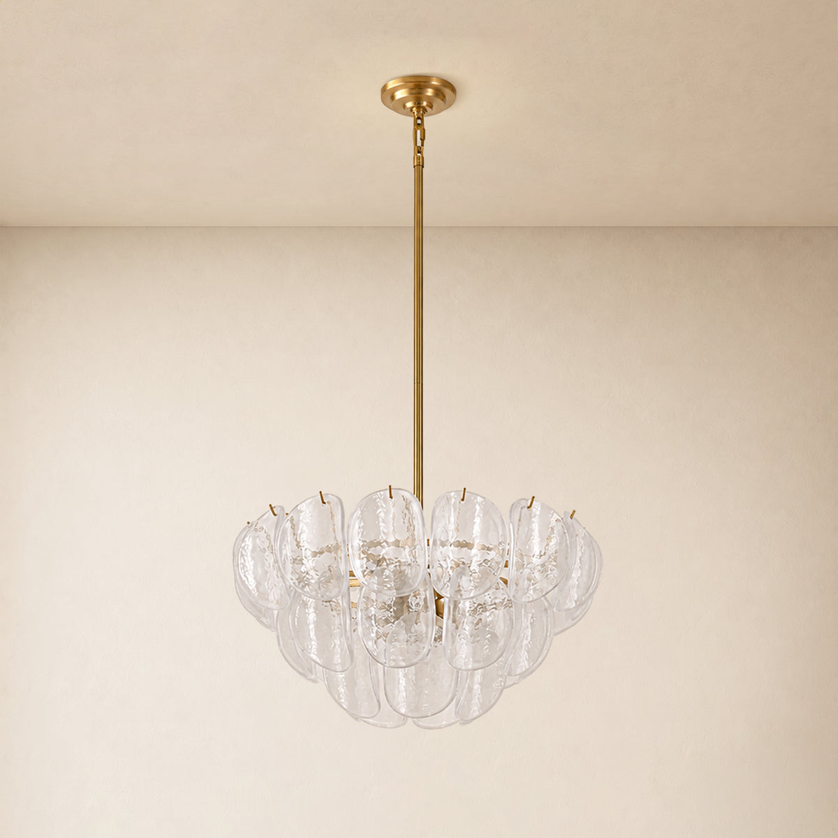 Aurevale Glass Disc Round Chandelier 22"D