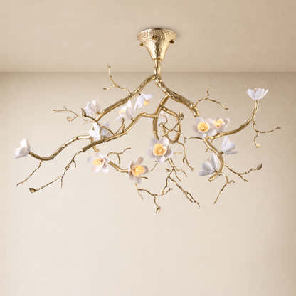 Floravine Ceramic Floral Branch Chandelier 47.2"W