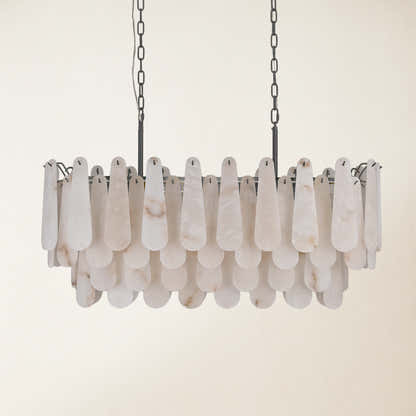 Caldera Alabaster Rectangular Chandelier 40"