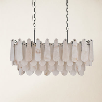 Caldera Alabaster Rectangular Chandelier 40"