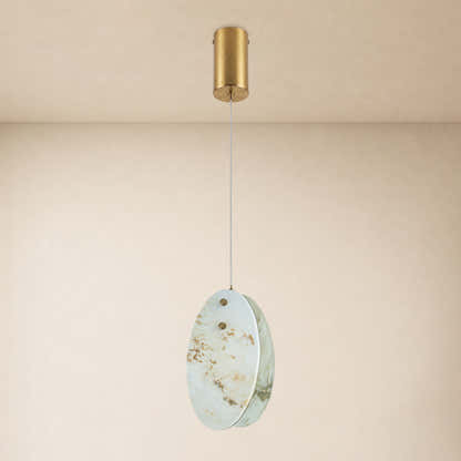 Pietra Marble Oval Pendant Light 5.9"D