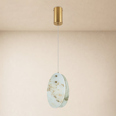 Pietra Marble Oval Pendant Light 5.9"D