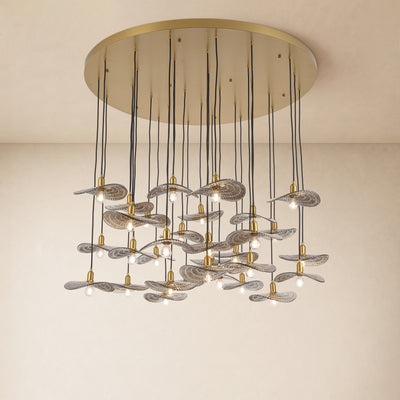 Mirelune Glass Disc Round Chandelier 48"D 