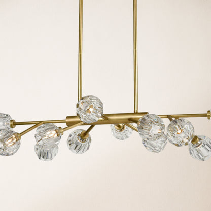 Parisian Crystal Linear Chandelier 48"L
