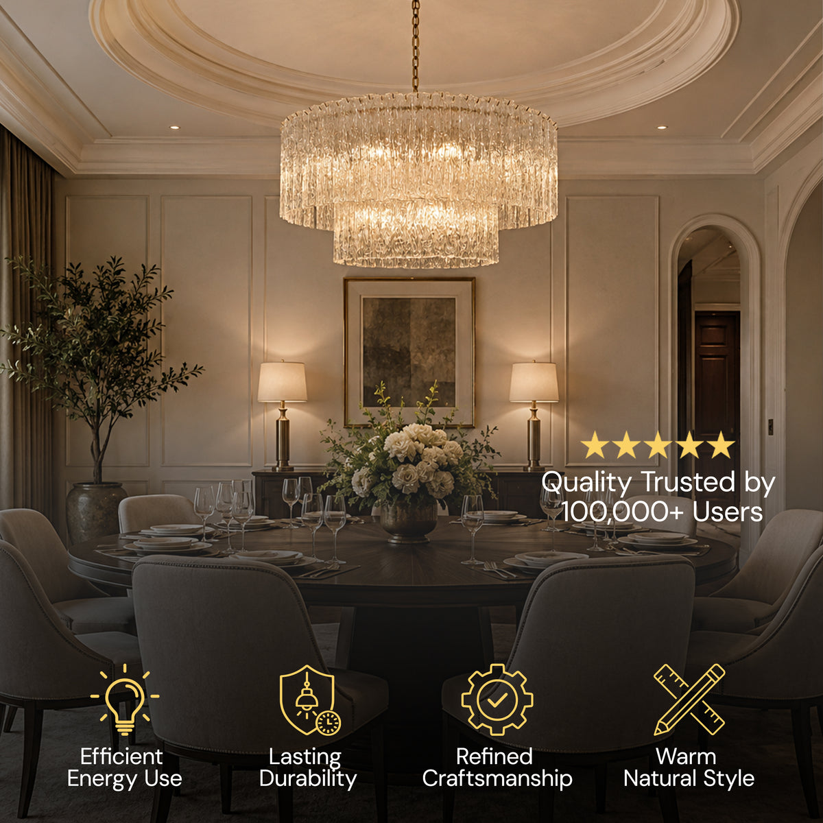 Aurellise Textured Glass Tiered Round Chandelier 48"D #_First_#