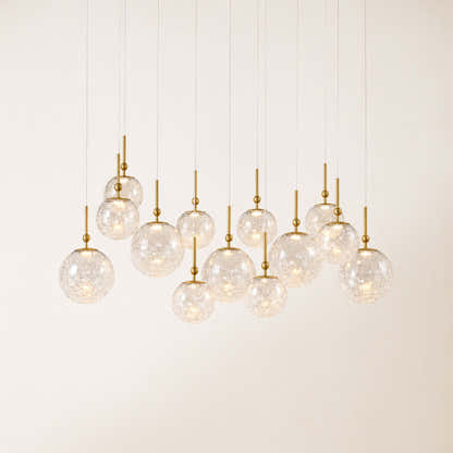 Elowen Crackled Glass Cluster Rectangular Chandelier
