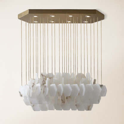 Talan Natural Alabaster Modern Chandelier 32''W#Finish_Gold