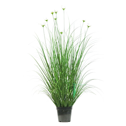 Artificial 9-Head Cosmos with Curved Onion Grass Bonsai 43"H