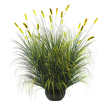 Artificial 28-Head Short Pine Grass with Curved-Straight Onion Grass Bonsai 55"H