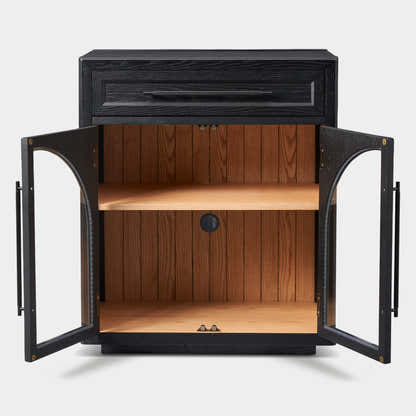 Alvar Arched 32" Oak Storage Cabinet with Drawers