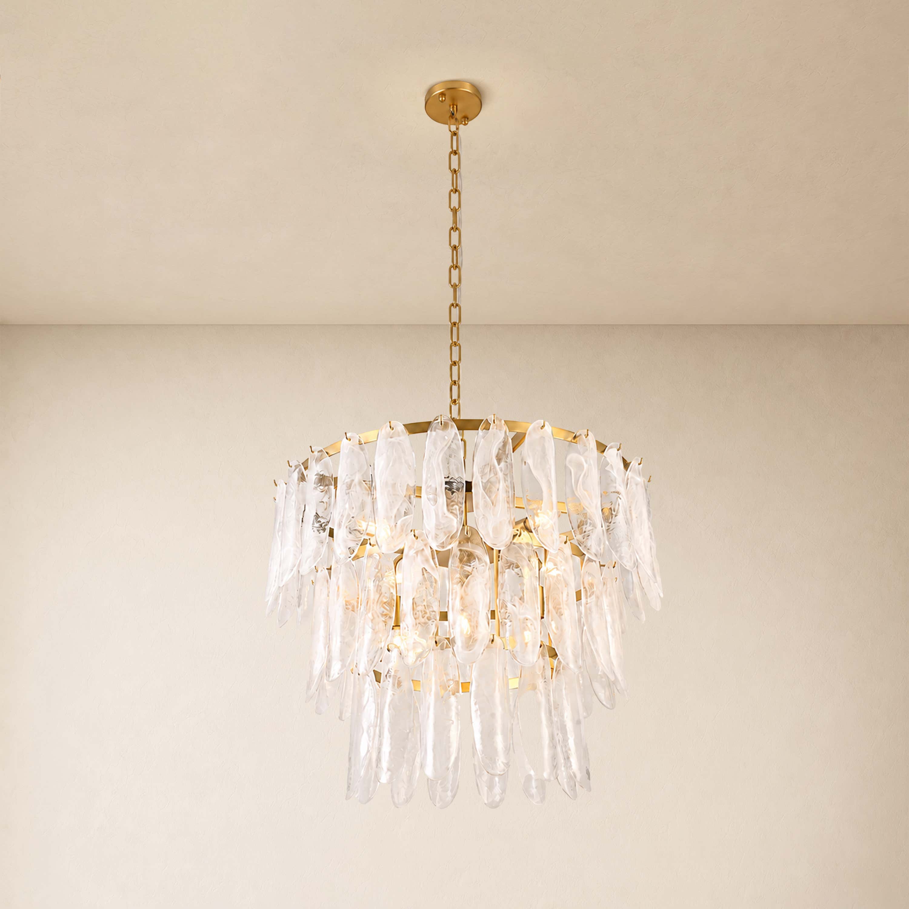Orvessa Glass Cascade Round Chandelier 23.6"D