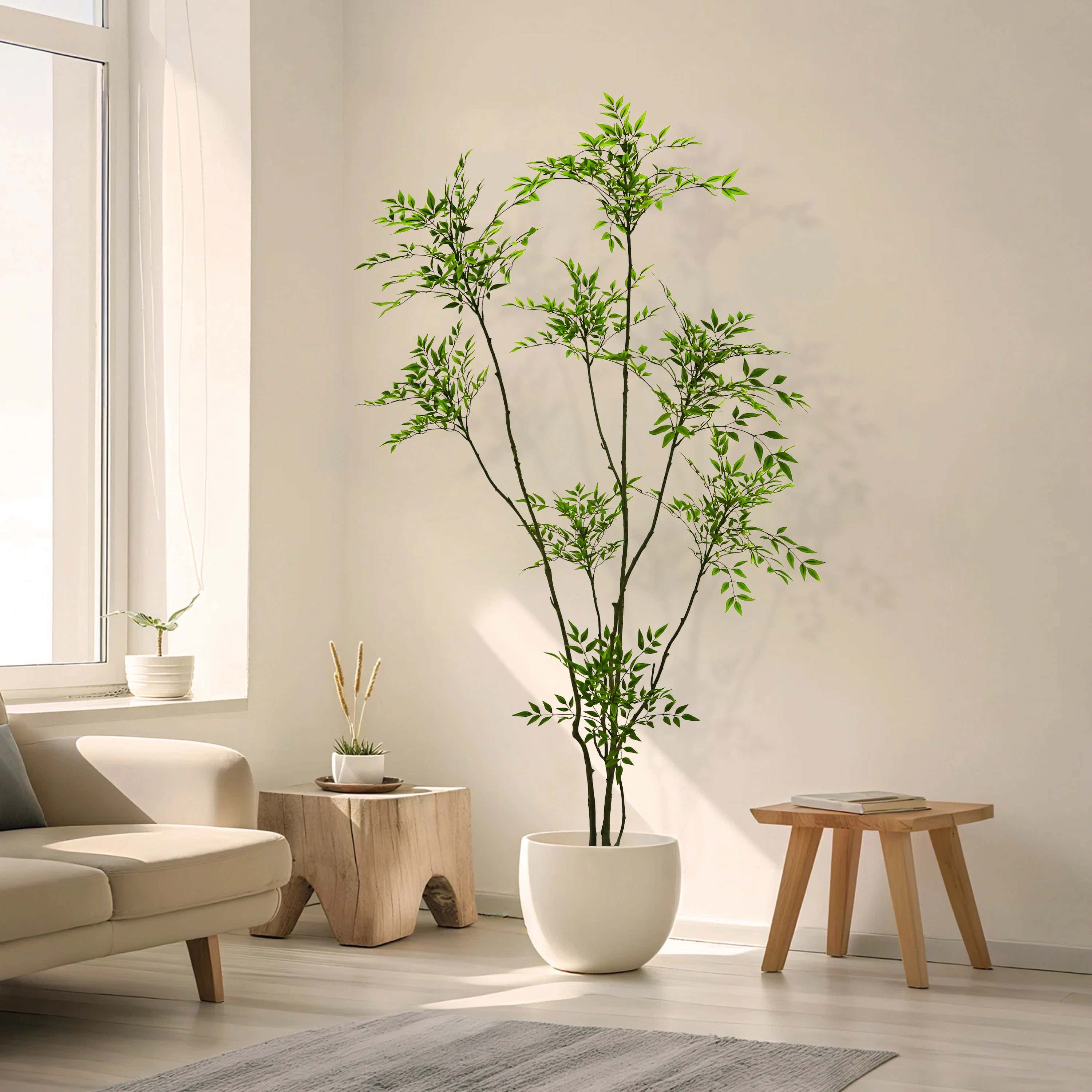 Faux Nandina Tree 83"H